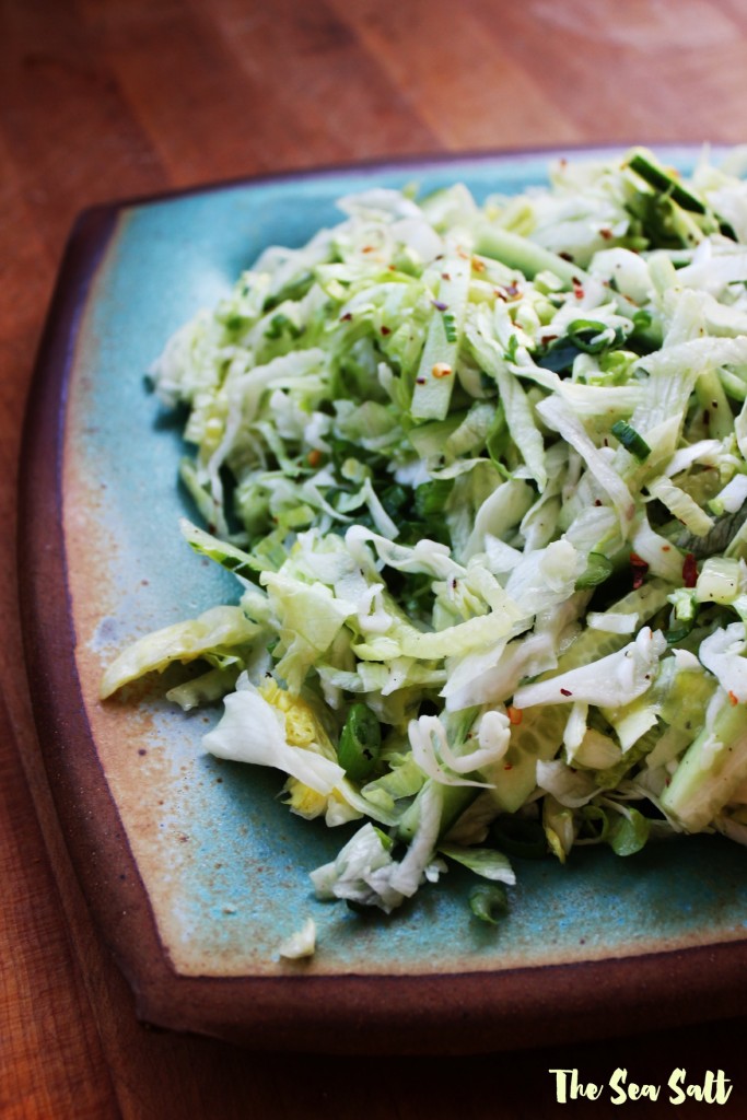 Iceberg Slaw with Cucumbers and Green Onions