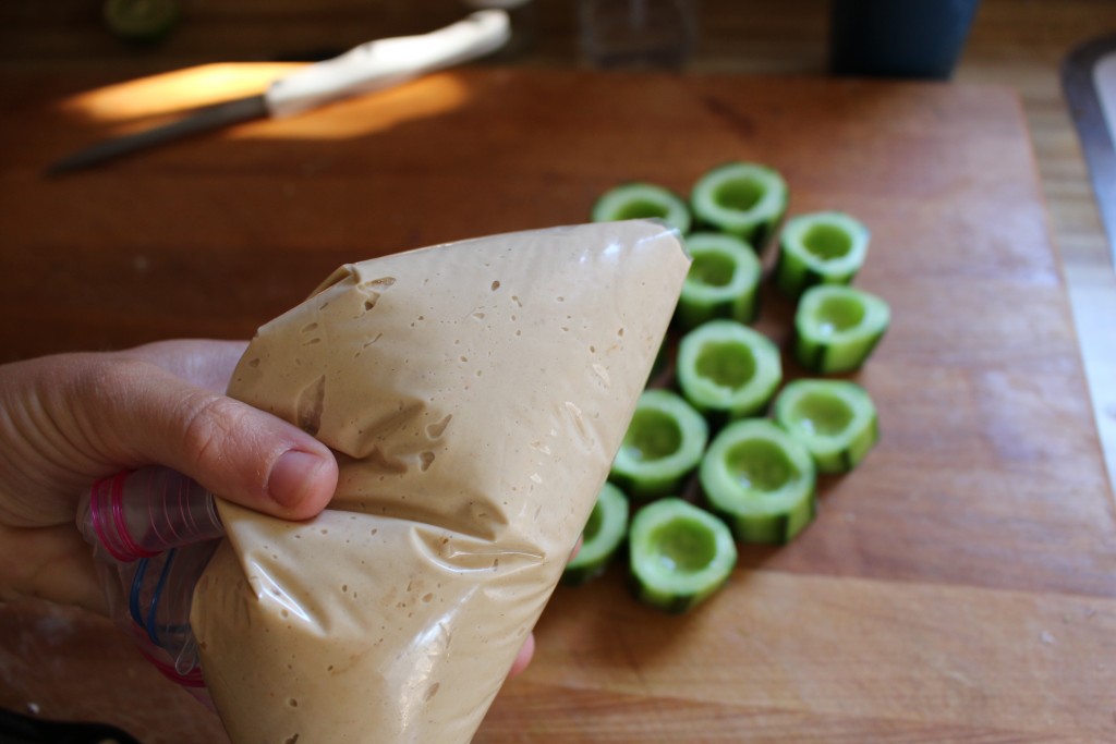 Cucumber Cups with Hummus