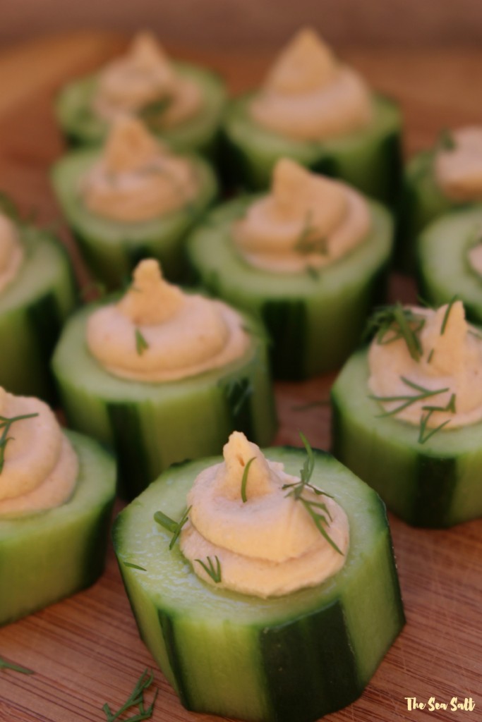 Cucumber Cups with Hummus