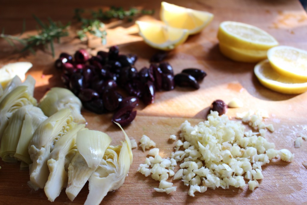 Crockpot Lemon Garlic Chicken with Artichokes and Fresh Herbs