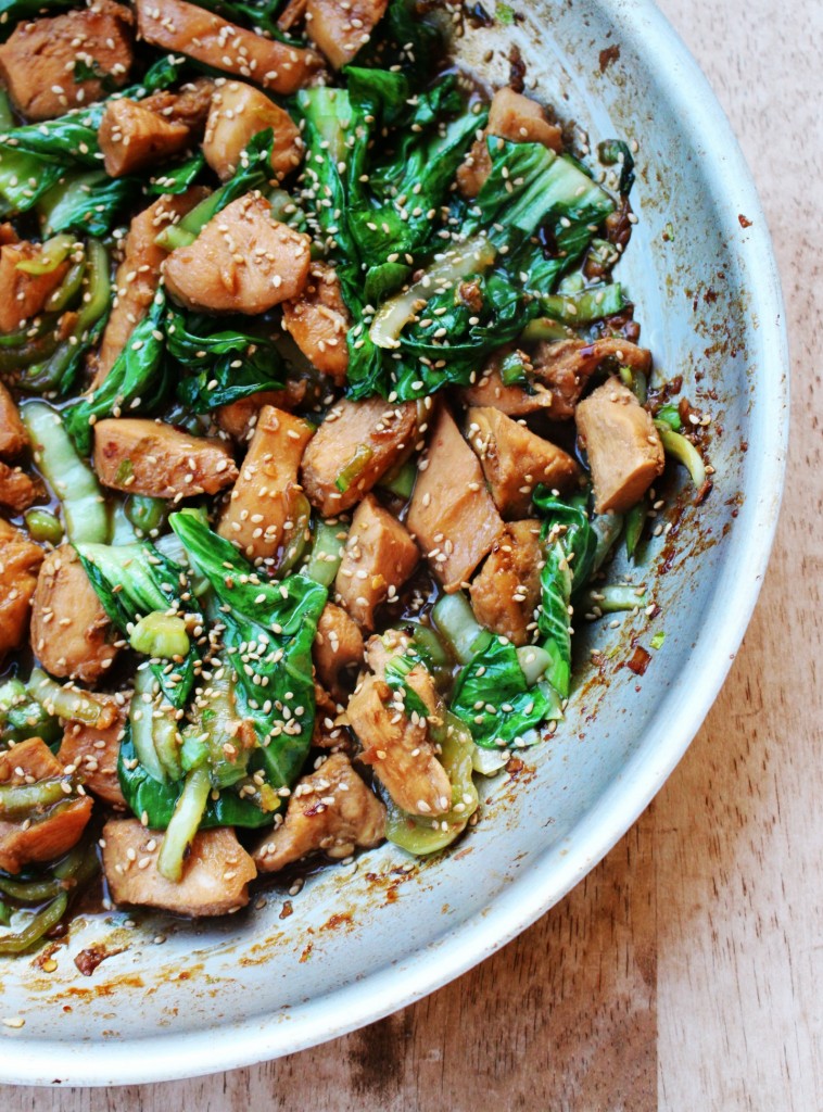 Spicy Ginger Chicken and Bok Choy Stir Fry