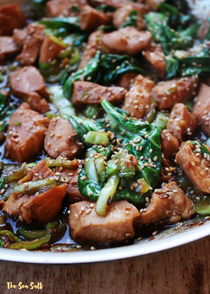 Spicy Ginger Chicken and Bok Choy Stir Fry