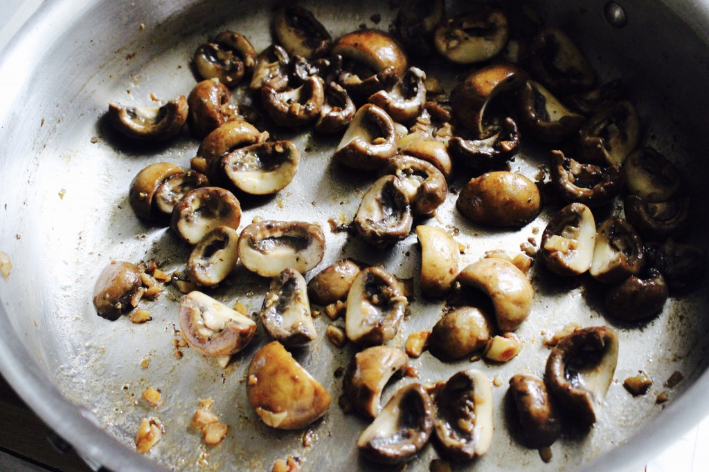 Chicken Sausage Skillet with Garlicky Spinach and Mushrooms