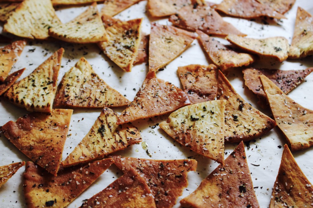 Oven-Baked Pita Chips with Fresh Herbs