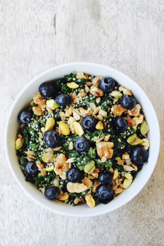 Chopped Nutty Kale Salad with Blueberries