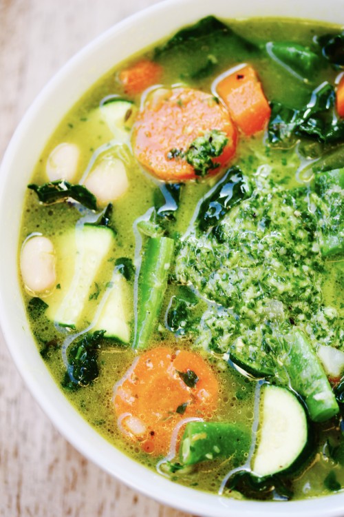 Hearty Vegetable Soup with Lemon Pistou
